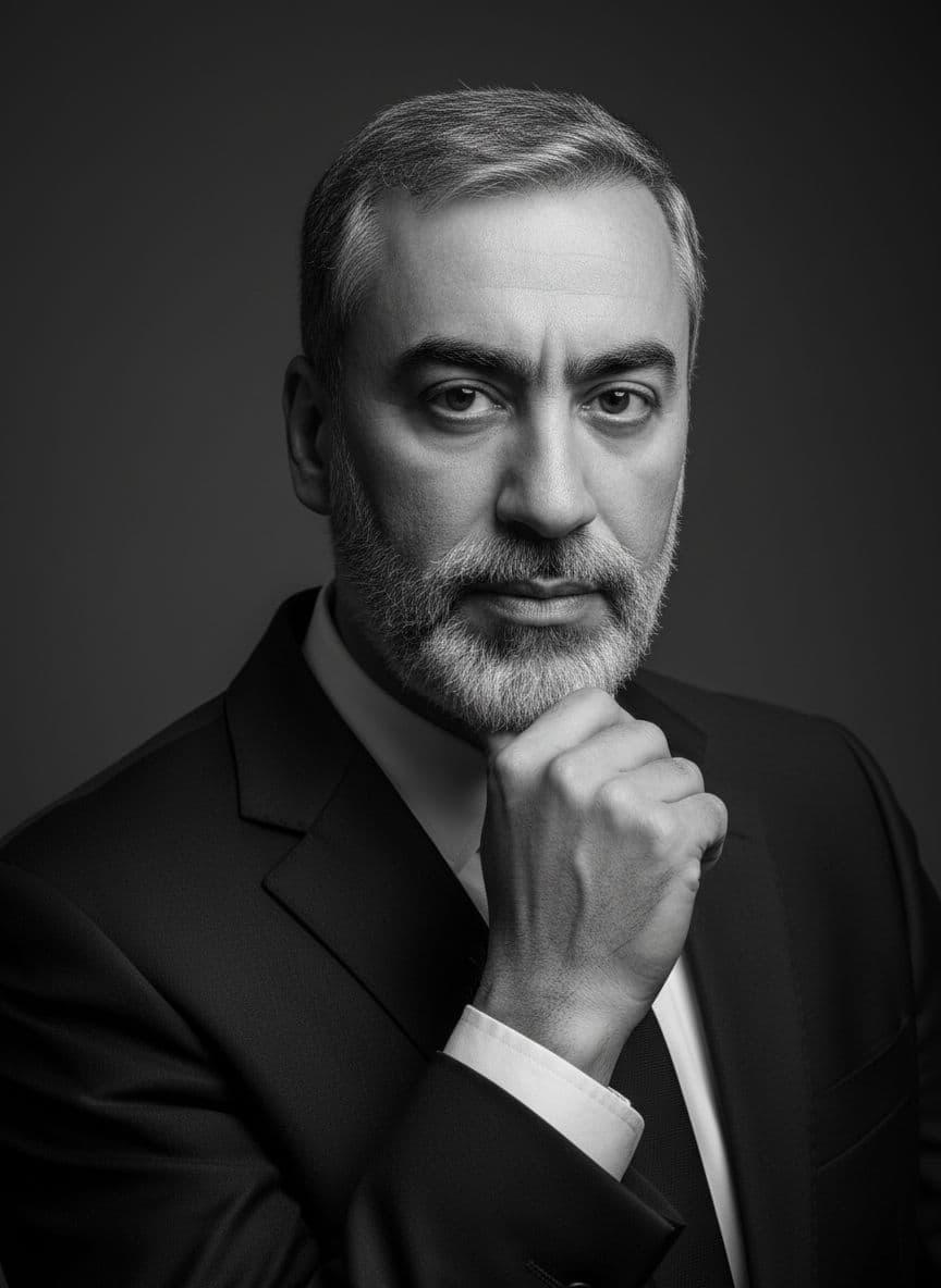 AI generated: Image Type: Digital photograph, formal studio portrait.

Overall Photographic Style: Photorealisti...