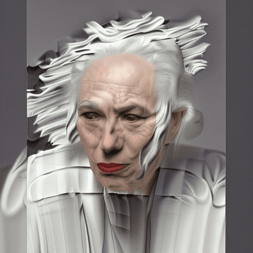 AI generated: https://s.mj.run/HI2gqGou9qI Model with white hair and the porcelain face in the gown designed by Lo...