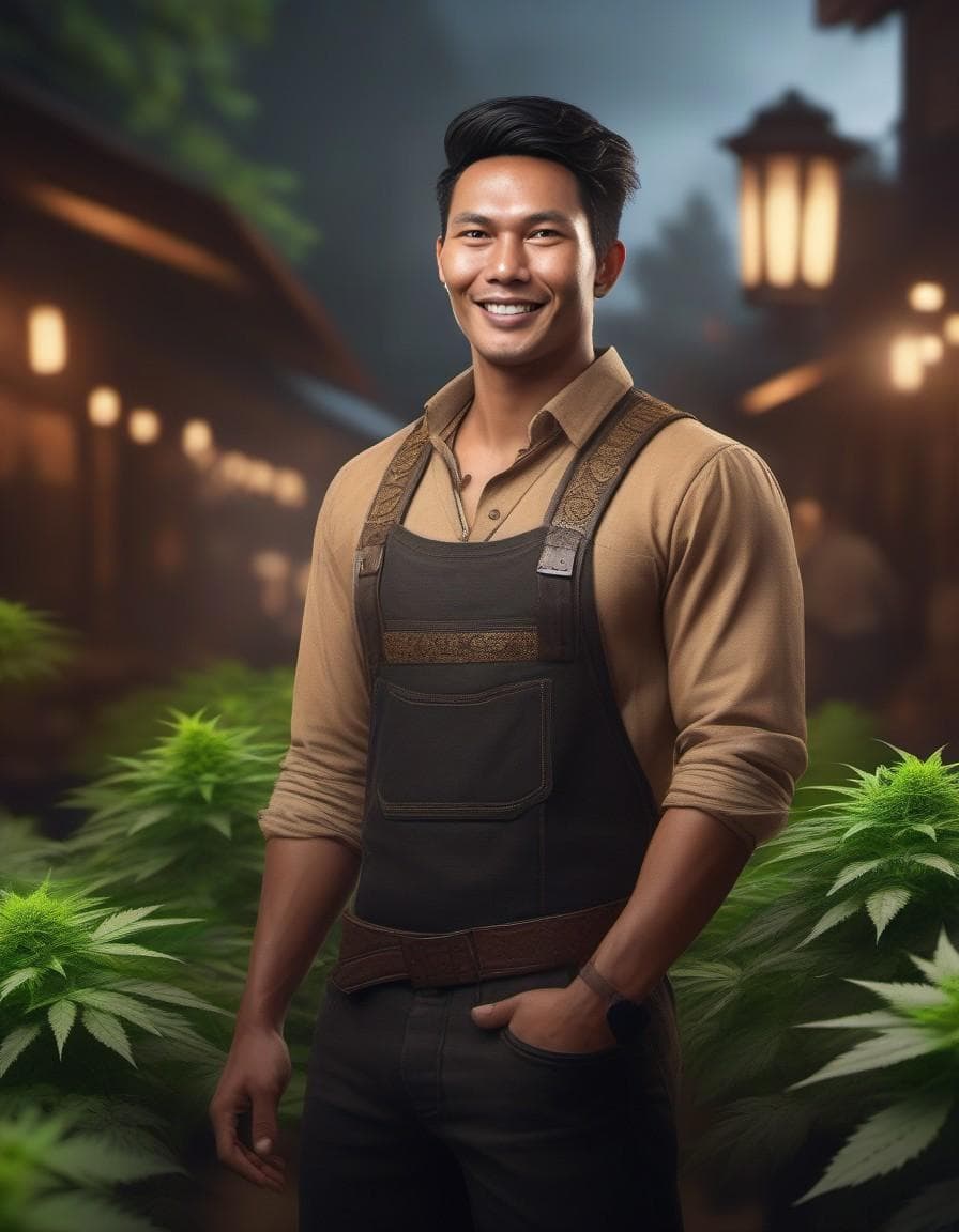 AI generated: modelshoot style, (extremely detailed CG unity 8k wallpaper), Popeye as a ((marijuana farmer)), old ...