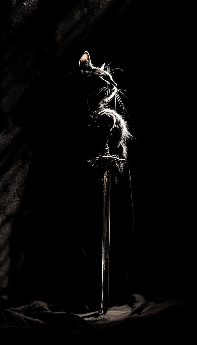 AI generated: This image emphasizes dramatic lighting and shadow, rendered in black and white or sepia tones. The ...