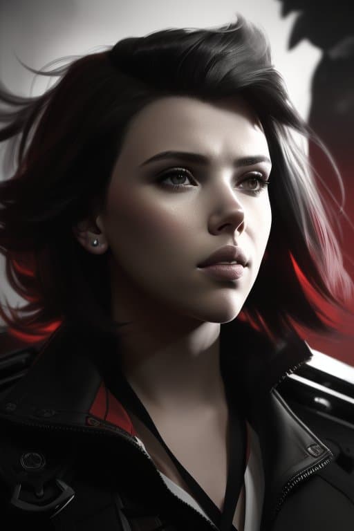 AI generated: highly detailed portrait of scarlett johansson face as old sailor, by Dustin Nguyen, Akihiko Yoshida...