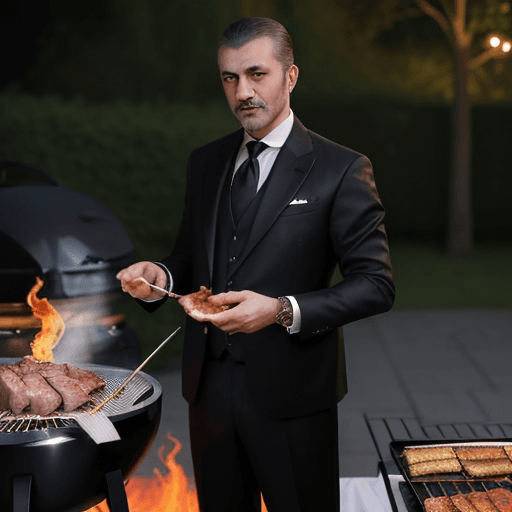 AI generated: A Turkish cat dressed in a sharp suit, wearing a black jacket and trousers, exudes the aura of a tru...