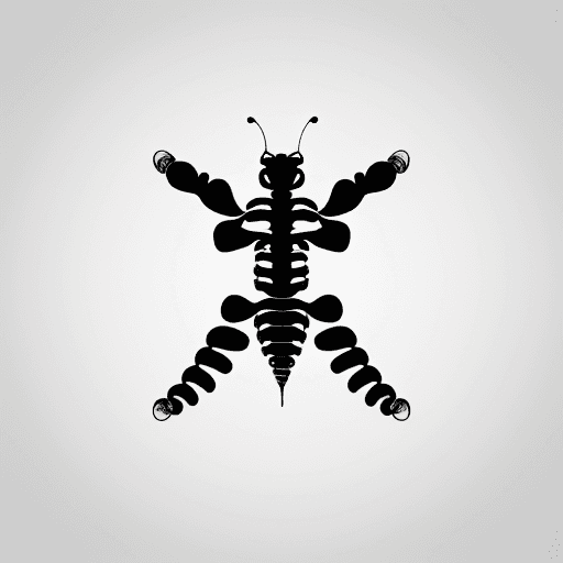 AI generated: A modern minimalist 2D black and white logo featuring a caterpillar with its body designed to look l...