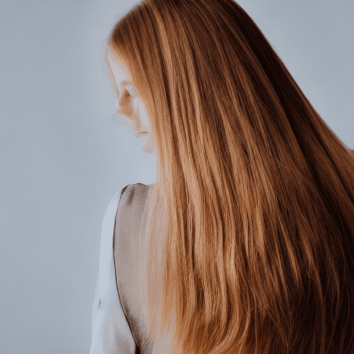 AI generated: Portrait of a beautiful lady, with natural color hair, view from back, film grain, high quality, stu...