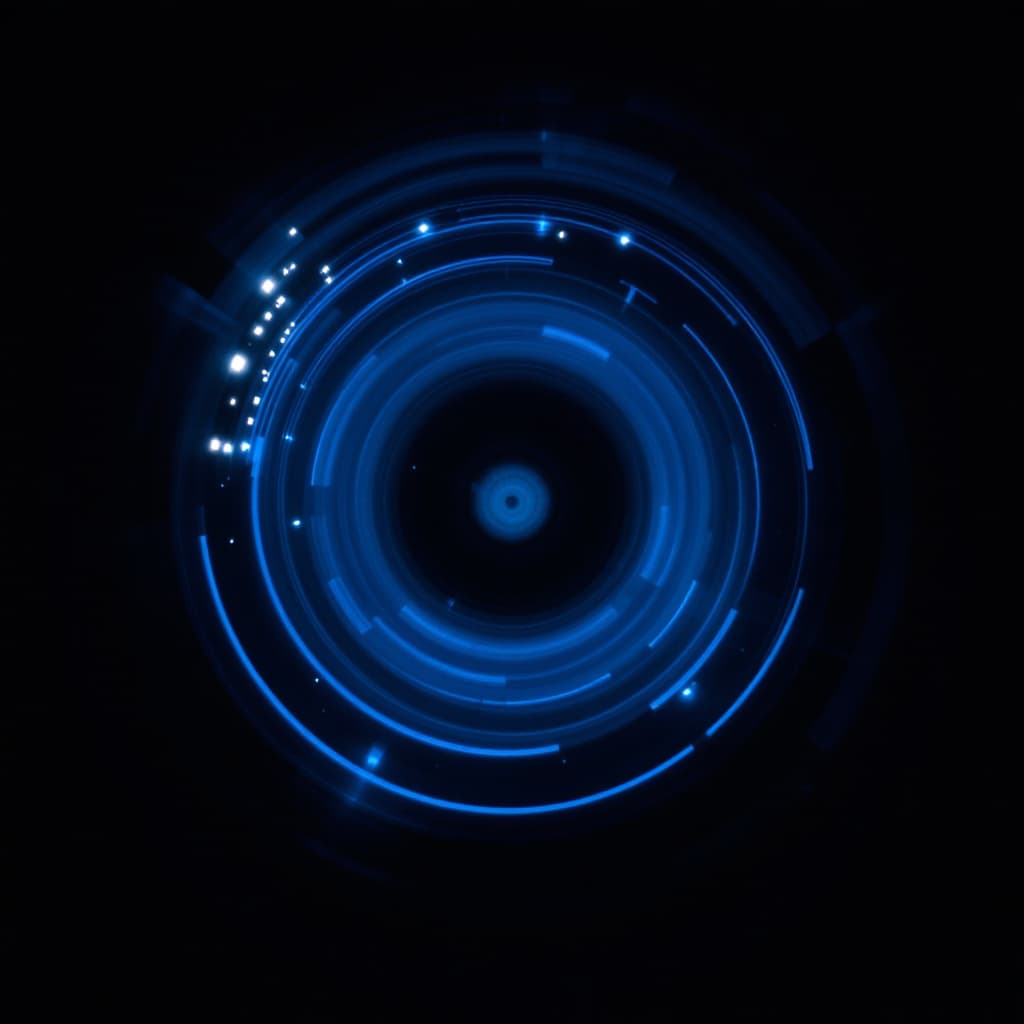 AI generated: circulo bioluminiscente azul