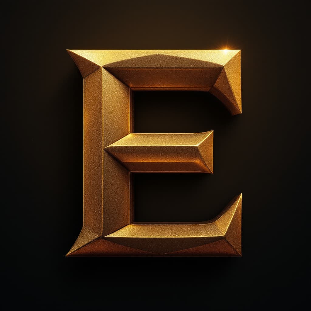 AI generated: Create an uppercase letter 'E' designed in the same style as the 'H' from The History Channel logo. ...