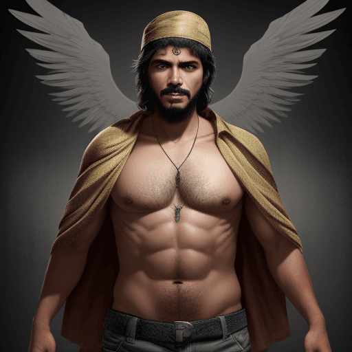 AI generated: homem em chamas do poder de Deus
