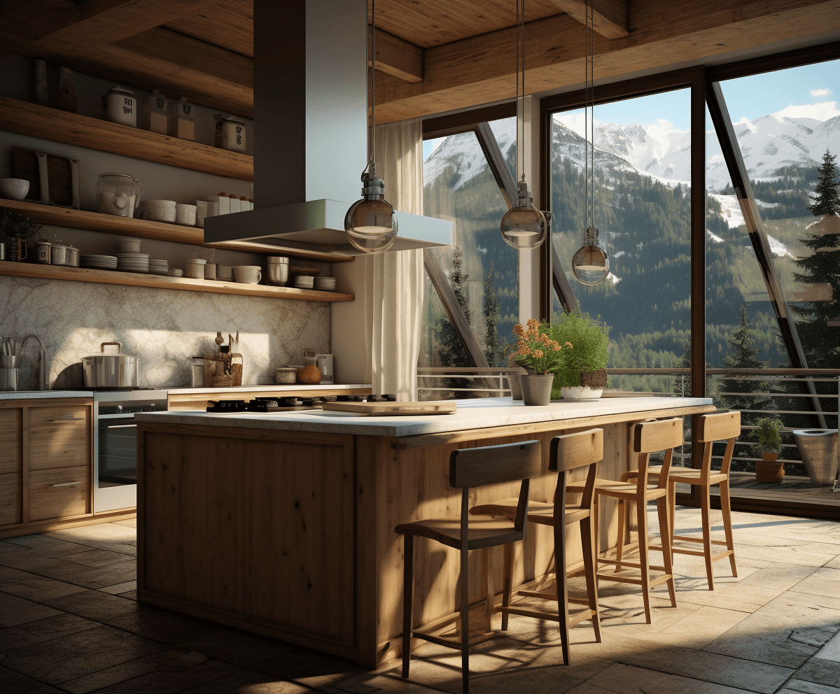AI generated: kitchen design beautiful view
