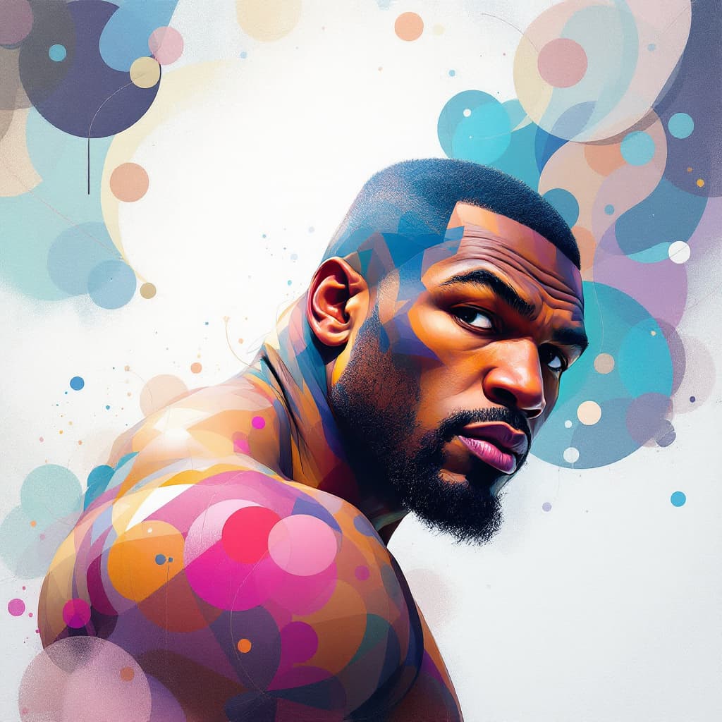 AI generated: Mike Tyson
 painting by Lois van Baarle and Greg Rutkowski, Artgerm, beautiful colors, abstract shap...