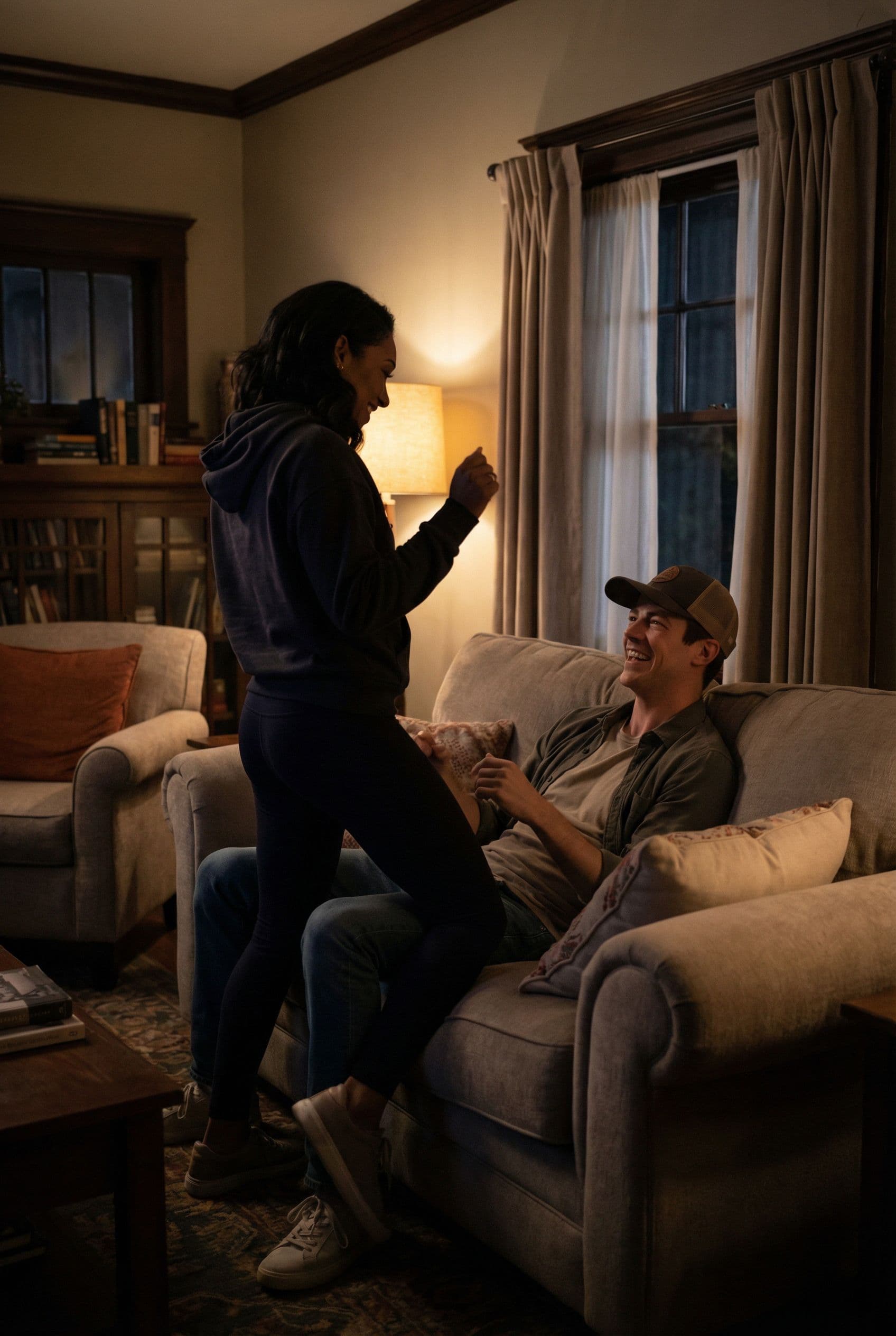 AI generated: The Flash CW Candice Patton twerks on Grant Gustin's lap in private