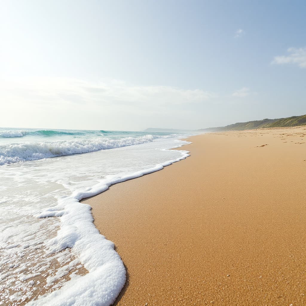 AI generated: Beach sand and waves