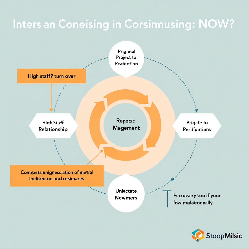 AI generated: inter relationship diagram on high staff turn over?