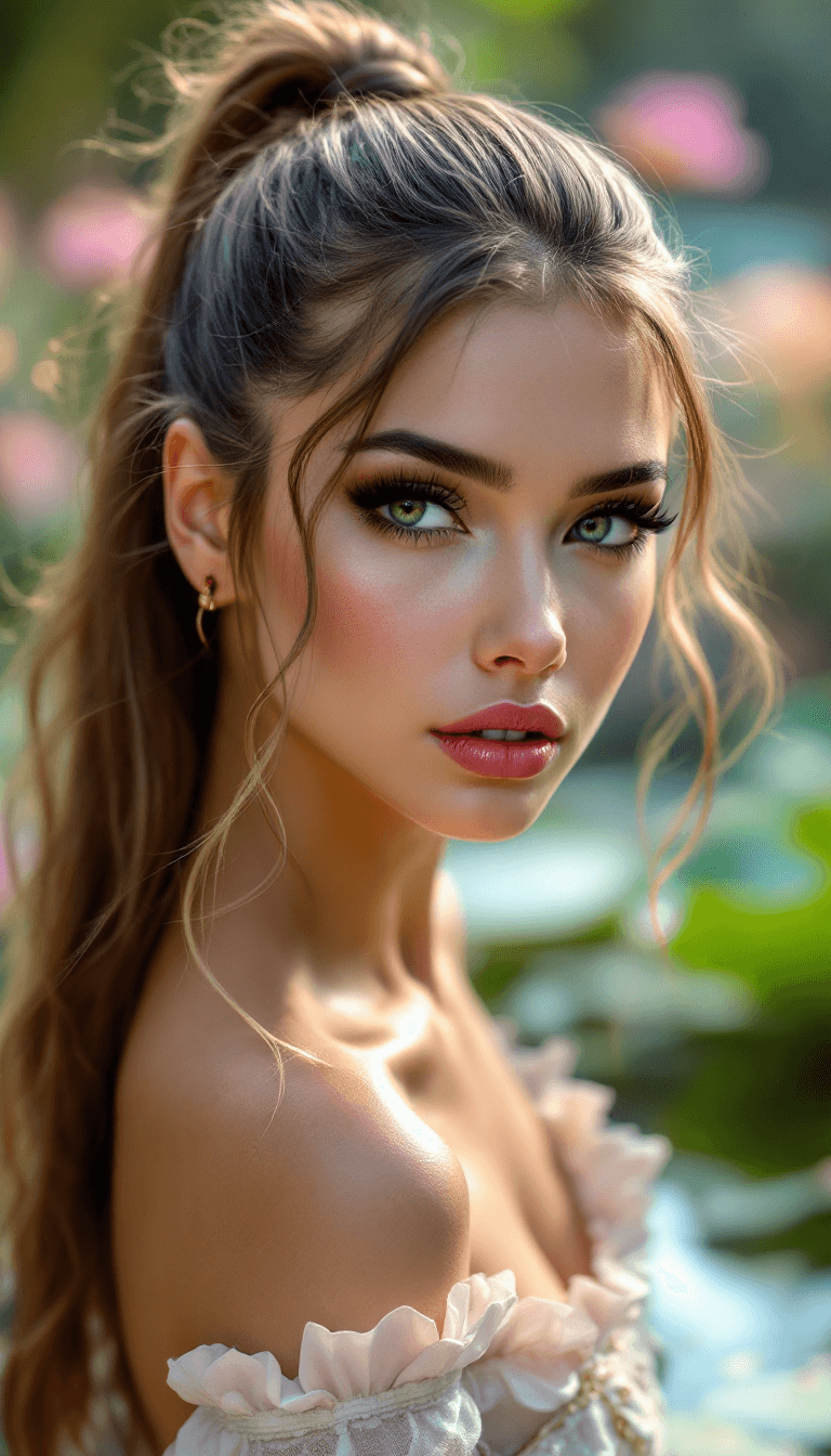 AI generated: a professional photo of a exceptionally beautiful girl in the world (age 35), gorgeous Mexican Fairy...