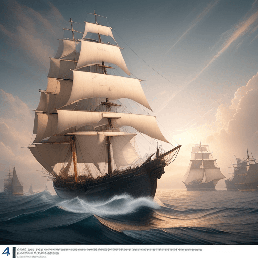 AI generated: Photo of a ultra realistic sailing ship, dramatic light, pale sunrise, cinematic lighting, battered,...
