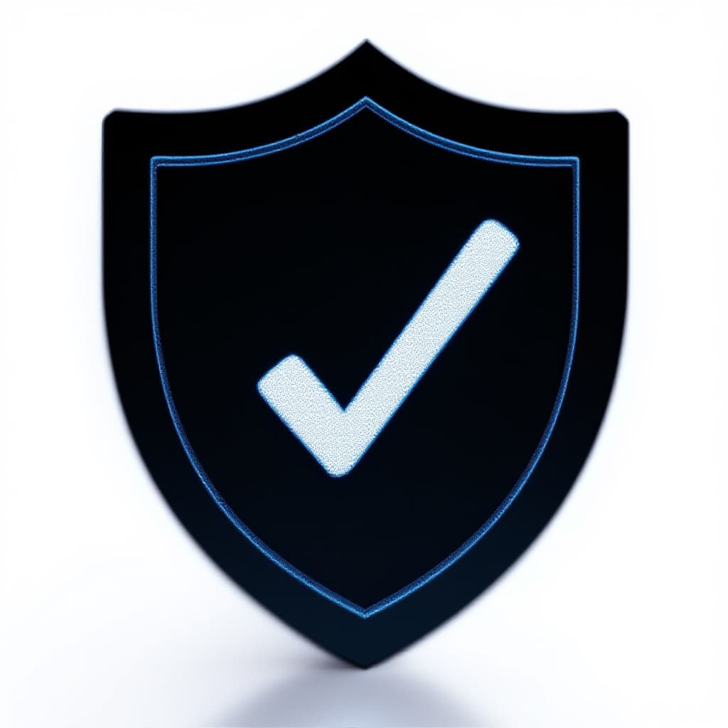 AI generated: A checklist or shield icon denoting safety
 dslr, ultra quality, sharp focus, tack sharp, dof, film ...