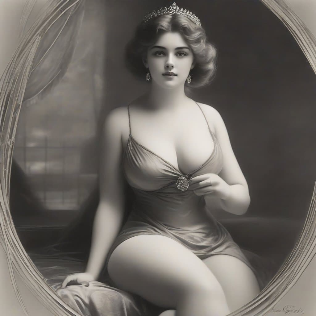 AI generated: A charming and alluring girl, amorous, coquettish, glamorous body, bikini model, beautiful face, sto...