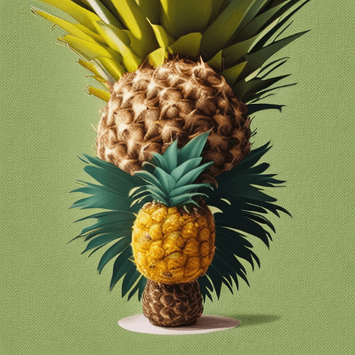 AI generated: a humanly creation formed from fluffy balls with a pineapple as it's head and a straw hat on top
car...