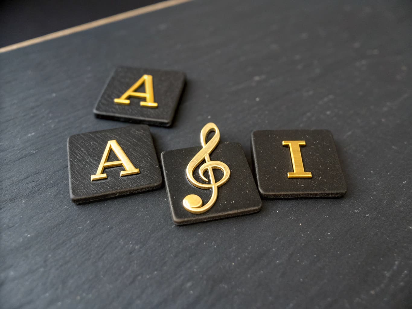 AI generated: feature the letters "A" and "I" as distinct and separate elements, alongside a subtle musical note. ...