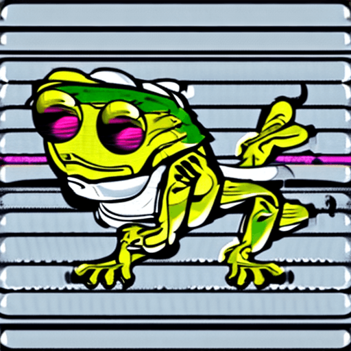 AI generated: portrait of a hipster toad, vintage 1990s anime t shirt design, colorful, illustration, highly detai...
