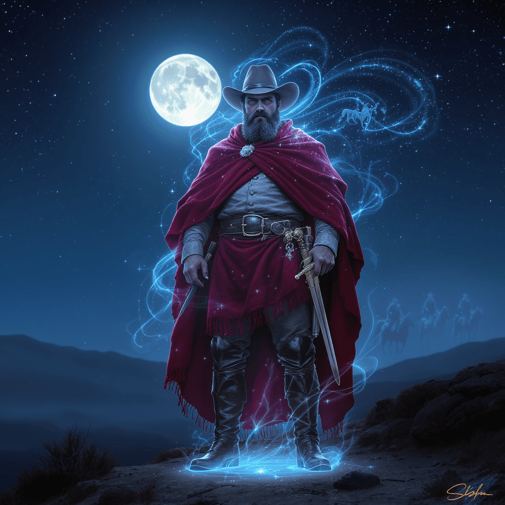 AI generated: A realistic 3D hologram of Martín Miguel de Güemes, the Argentine military leader and national hero,...