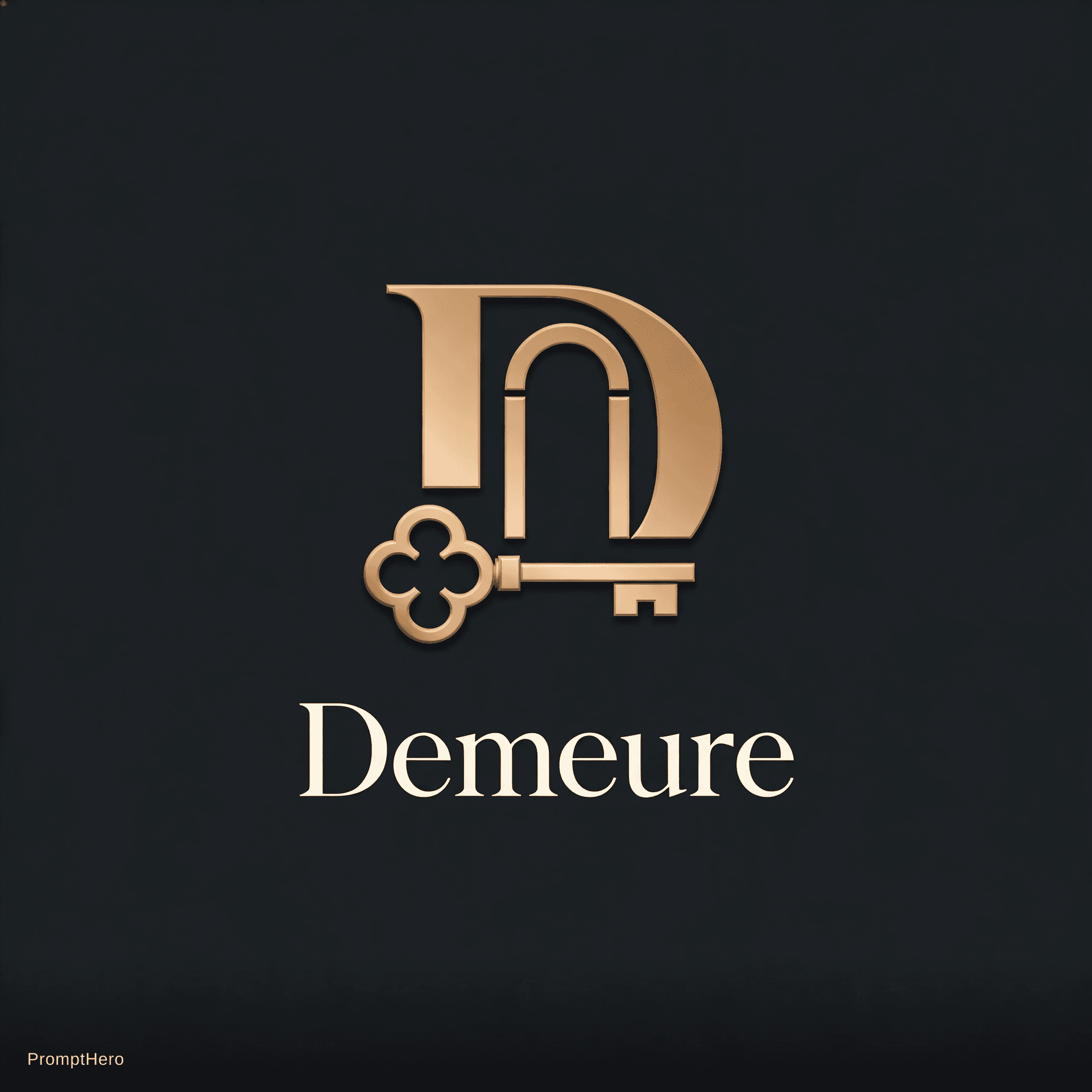 AI generated: Create an ultra-premium luxury logo and app icon for a high-end hospitality platform named “Demeure”...
