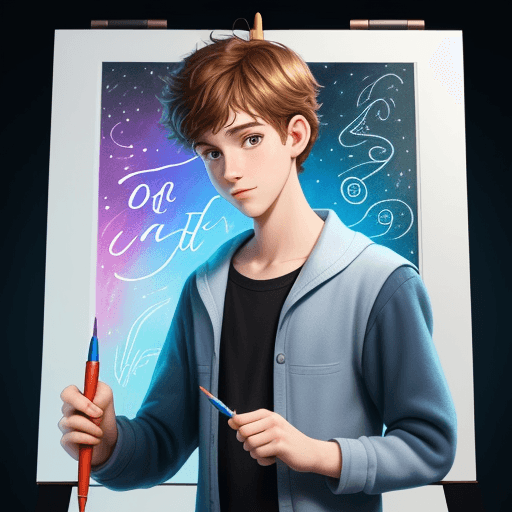 AI generated: Pixar art style of a young man outdoors holding a felt tip pen as a wand, signifying that words are ...