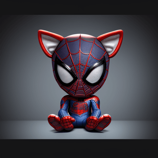 AI generated: Puppy dog with costum spiderman, elegant computer geek, chibi and real style, masterpiece, realistic...