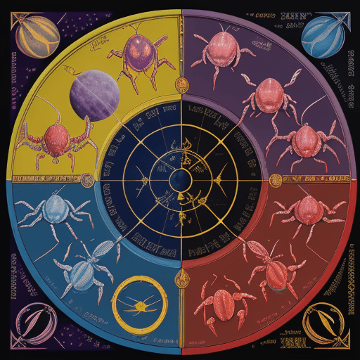 AI generated: astrology series rave flyer : cancer sign crab, DC Armory, 1996, acid color palette --ar 5:8 --q 2 -...