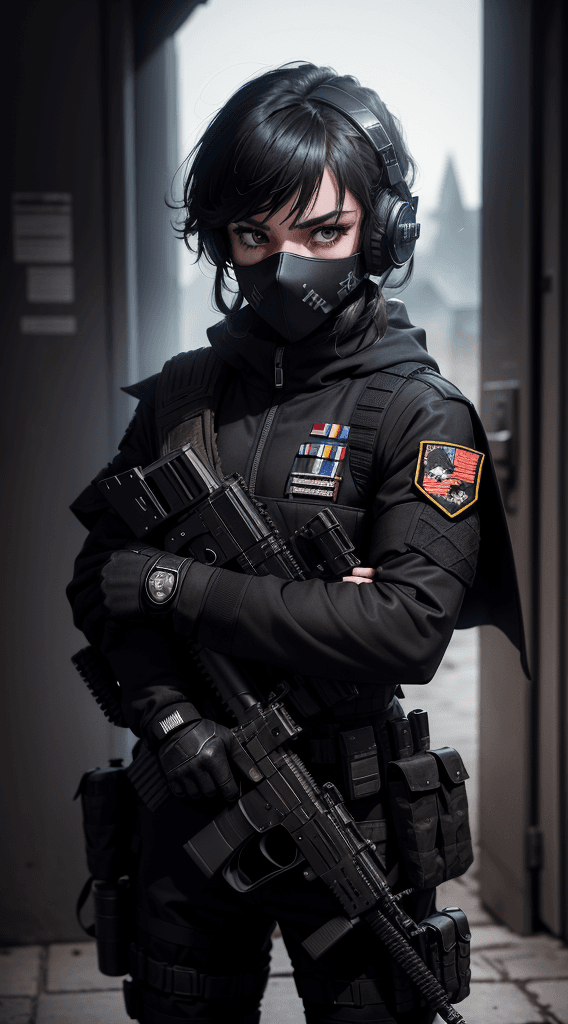 AI generated: best quality, masterpiece, photography of an elite soldier, nighttime, dark shot, dark theme, moonli...