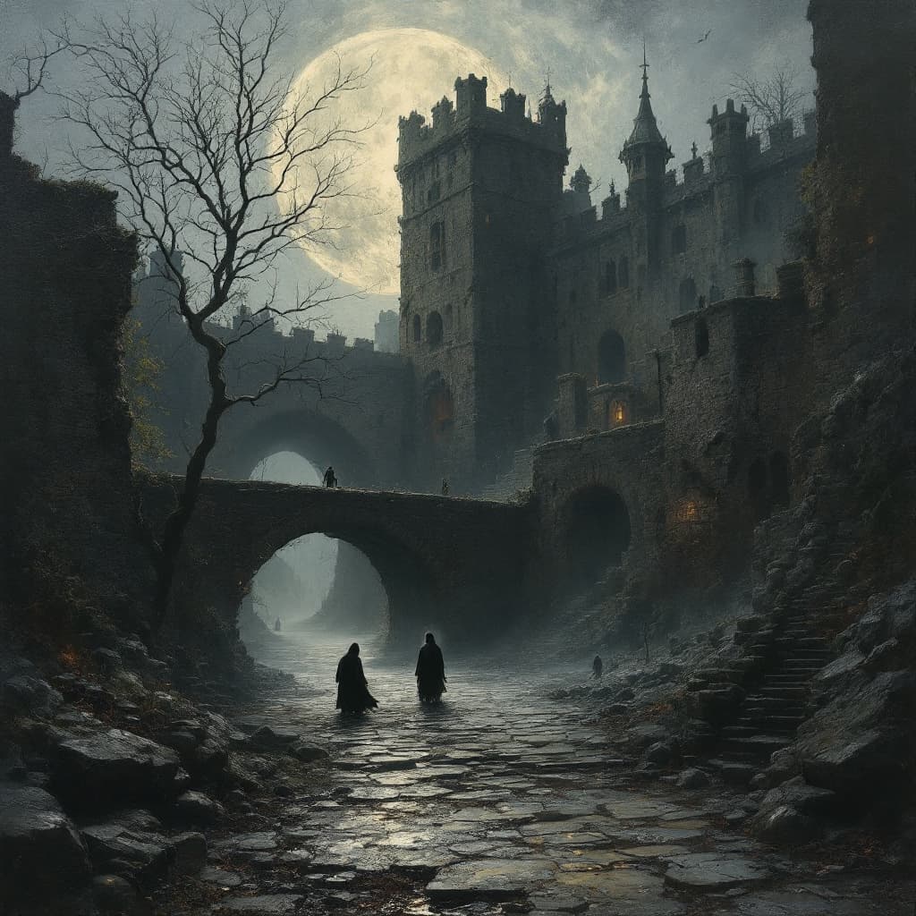 AI generated: old harbour dungeon ghosts amazing picture masterpiece ghosts melancholic