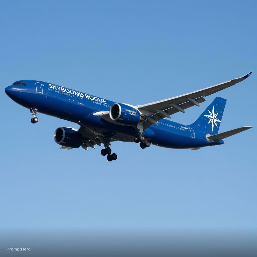 AI generated: Put the airline of Skyboundrogue on the a330 and make the body of the airplane the same as the a330 ...