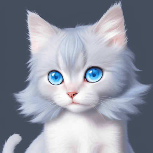 AI generated: a female cat with beautiful eyes and soft fur with blue eyes in a cute cartoon style