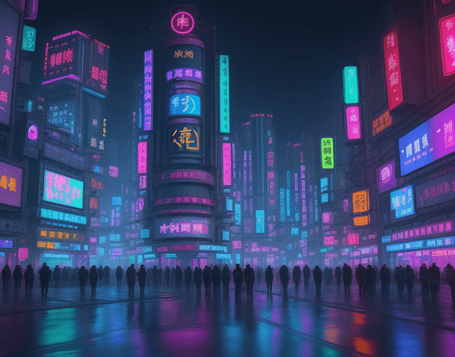 AI generated: Chinesse Cyberpunk City, Neons, High quality