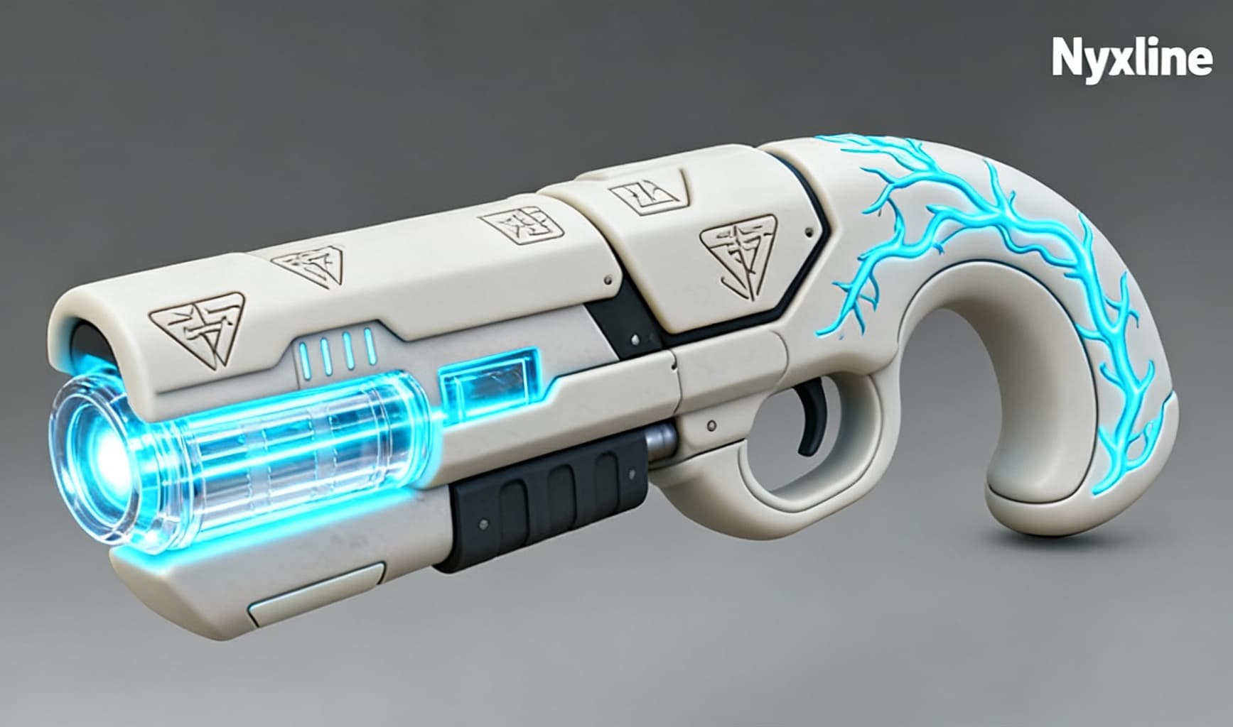 AI generated: Using the image as a reference, design the Nyxline Design ‘Armatures Series’ Rifles and pistols for ...