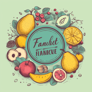 AI generated: Fresh, organic, and natural food logo design with hand-drawn illustrations and vibrant fruit element...