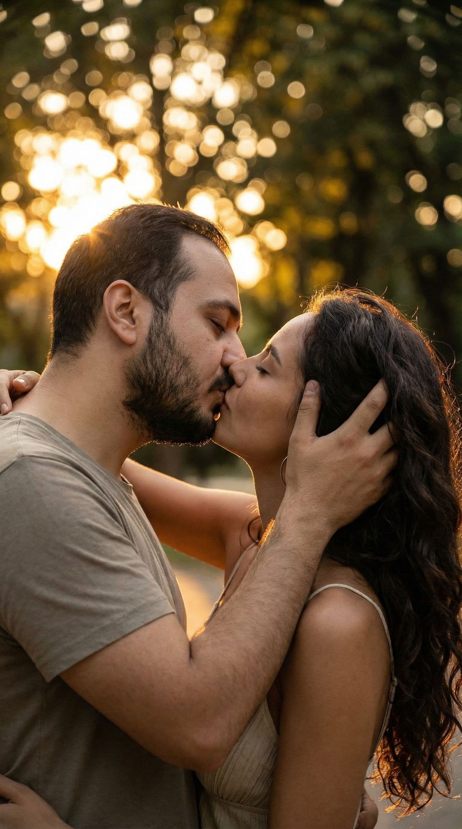 AI generated: Kissing hot of romantic couple 