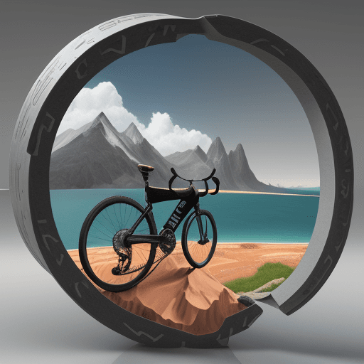 AI generated: logo icon, 3d, bicycle, adventure, graphic design, realistc, High detail RAW color art, paisagem, 8k