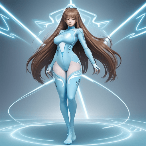 AI generated: Create a full-body portrait of an anime-style female character named Zara for a video game. She is d...