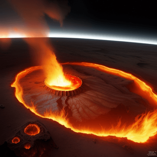 AI generated: a photorealistic image of the darvaza gas crater with live flames