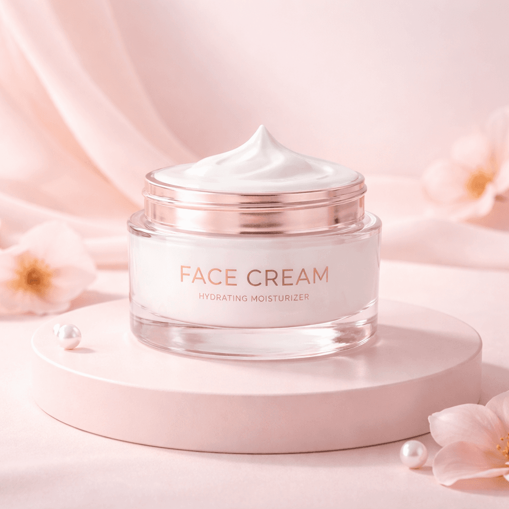 AI generated: A luxury beauty product advertising photo of [product] placed in a soft pastel environment. The prod...