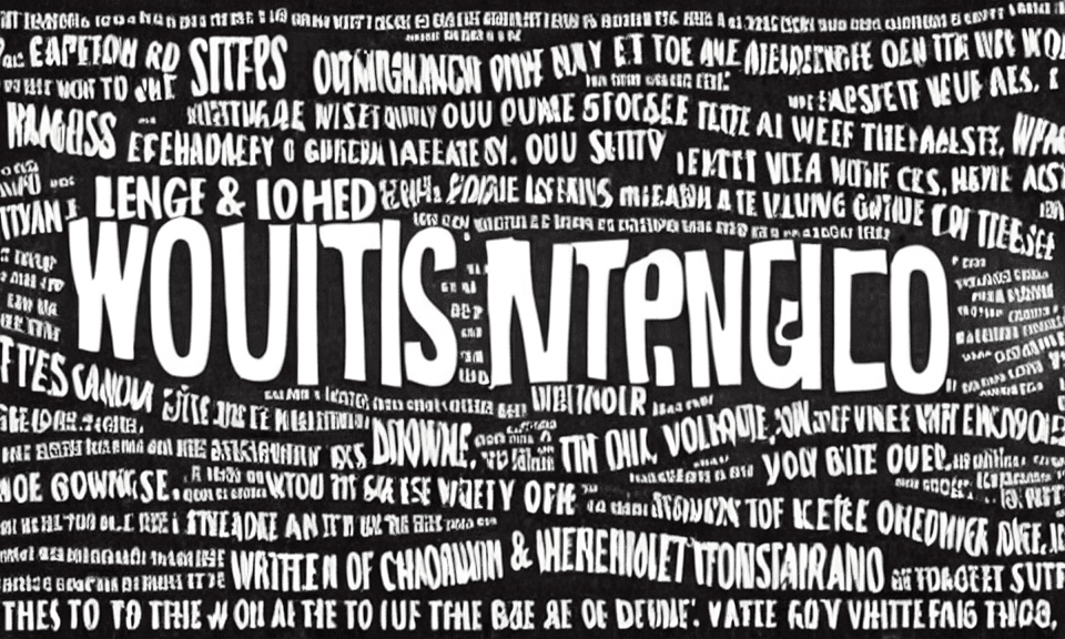 AI generated: Written Slogan poster, collage, very big words,