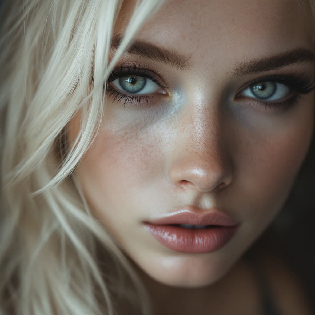 AI generated: Russian white skin blonde with skinny hot face 