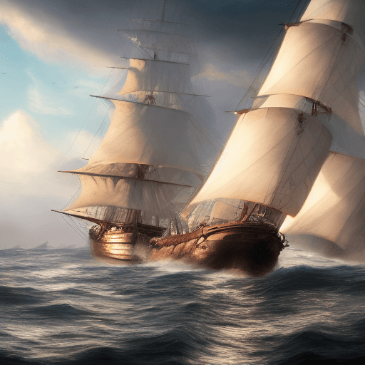 AI generated: Photo of a ultra realistic sailing ship, dramatic light, pale sunrise, cinematic lighting, battered,...