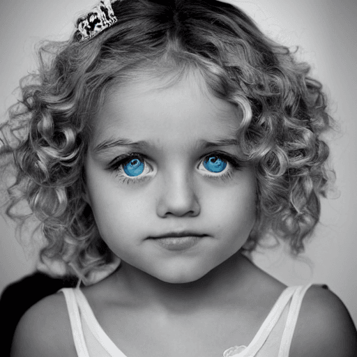 AI generated: Little girl princess, blond hair ringlets, green eyes
