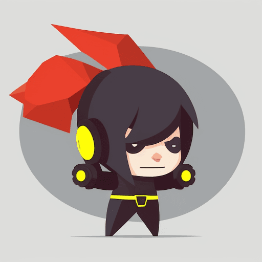 AI generated: Imagine, A character for a gaming company, simple, vector, flat design