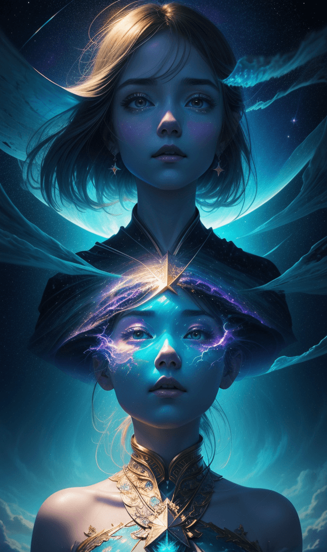 AI generated: photo illustration from a world in the clouds, in the style of tanya shatseva, the stars art group (...