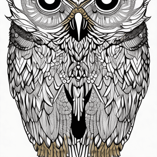 AI generated: Line art logo of a owl, golden, minimal, solid black background --s 50