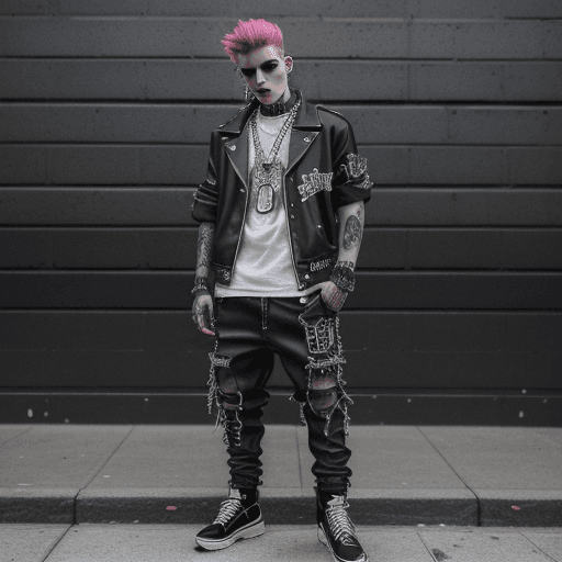 AI generated: high-resolution photograph of a male model wearing full (Saint-Fresh) clothing brand outfit, fashion...