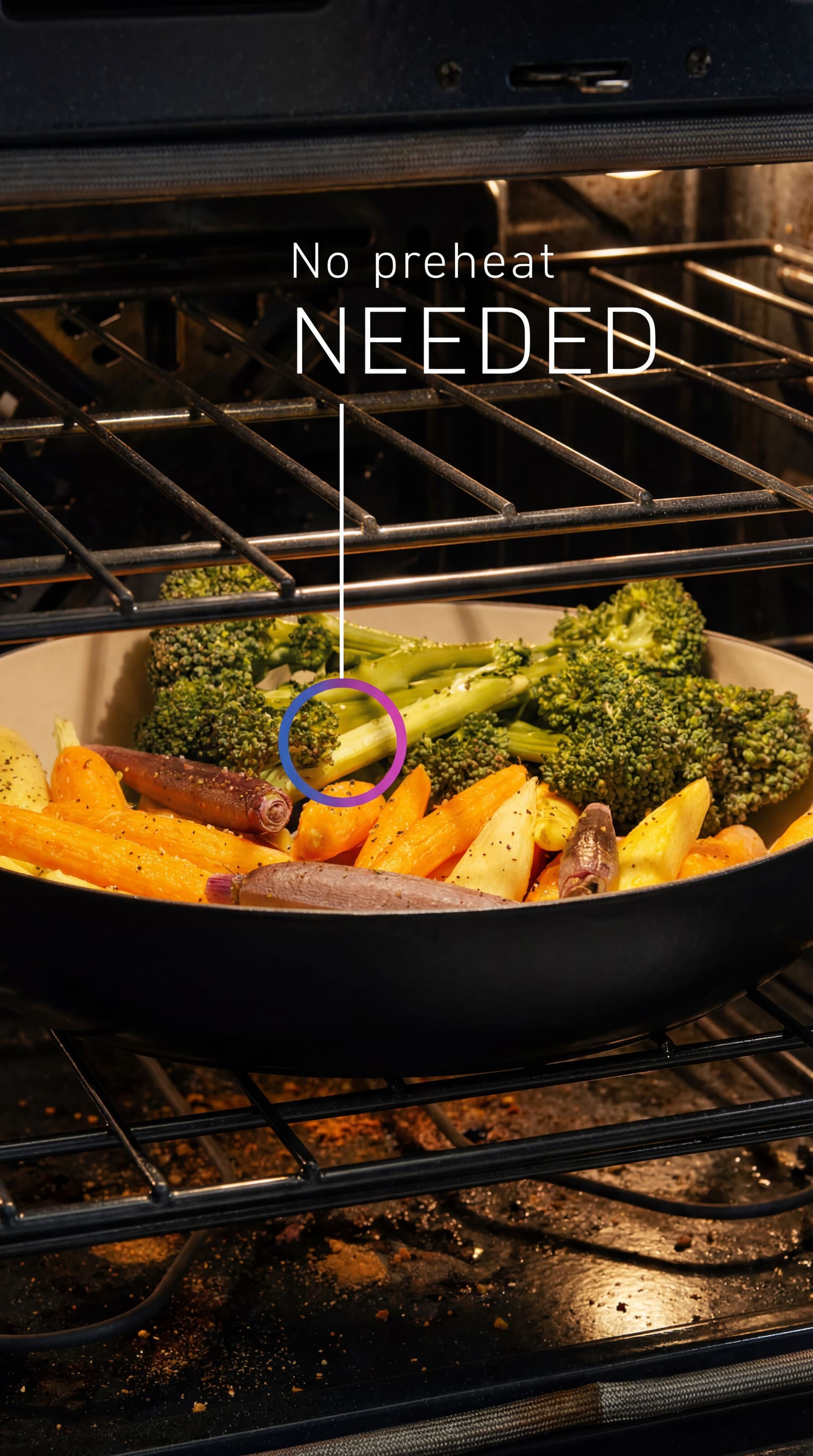 AI generated: make it ultra realistic photo close up like this. And add the No Preheat NEEDED as in input image.