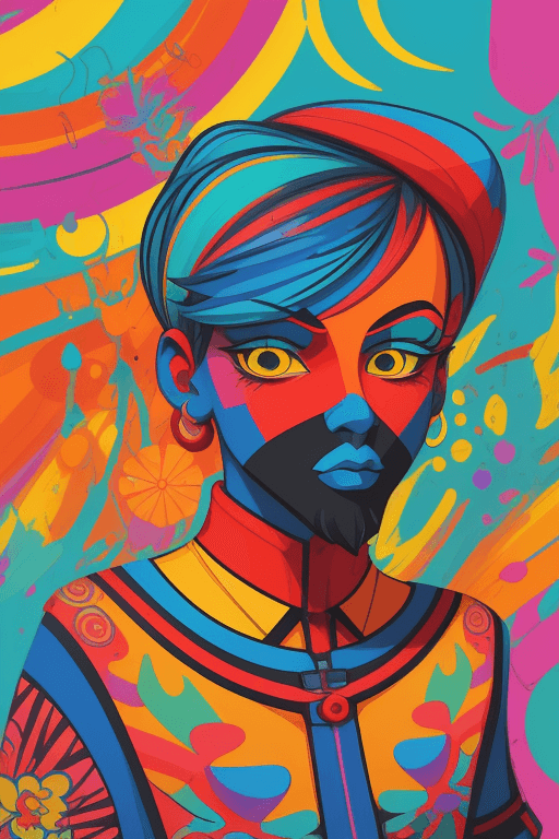 AI generated: A stylized, colorful illustration with a focus on vibrant colors and artistic details. Great for a m...